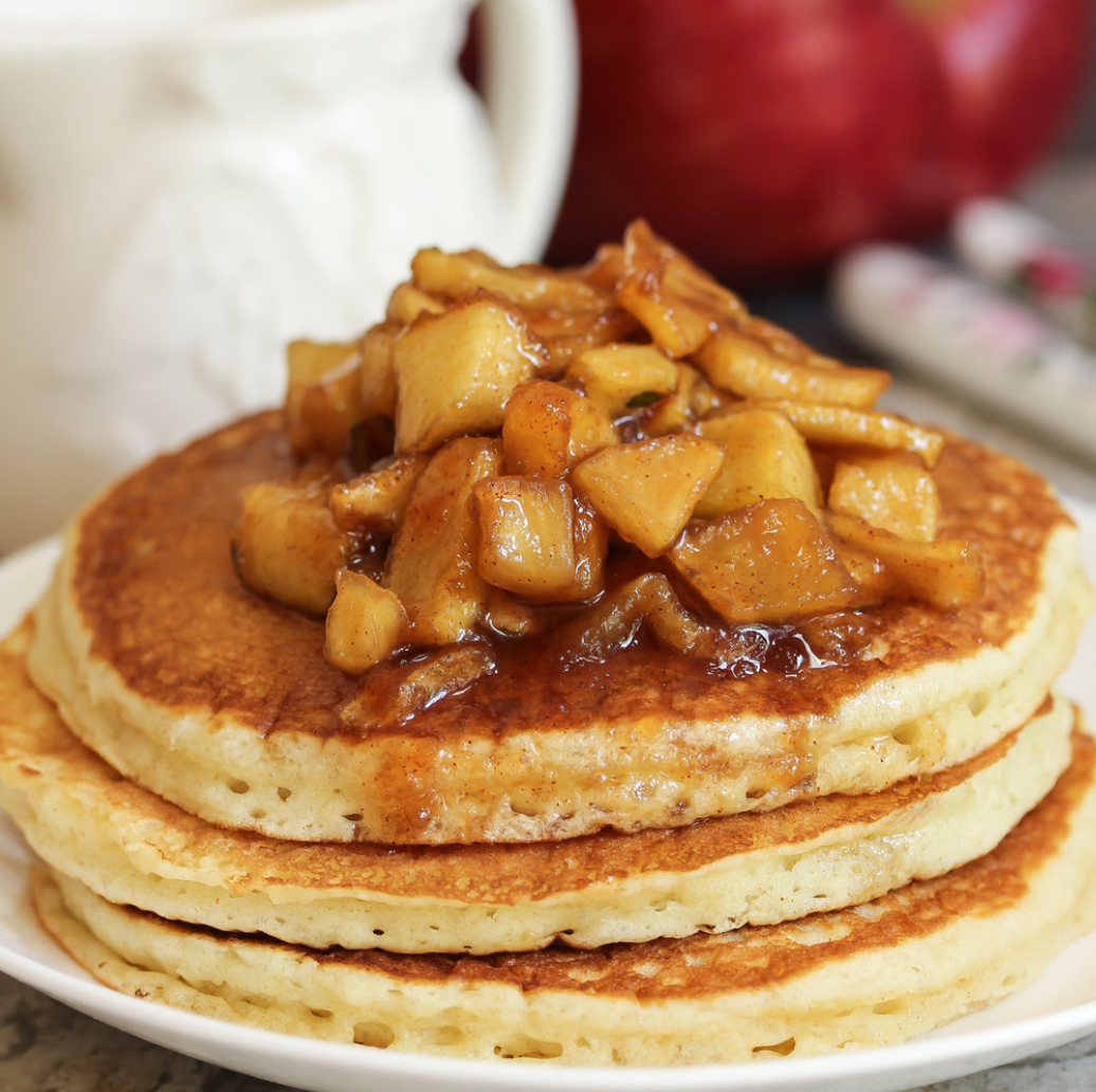 Recette aux adaptogenes : Pancakes vegan pomme canelle